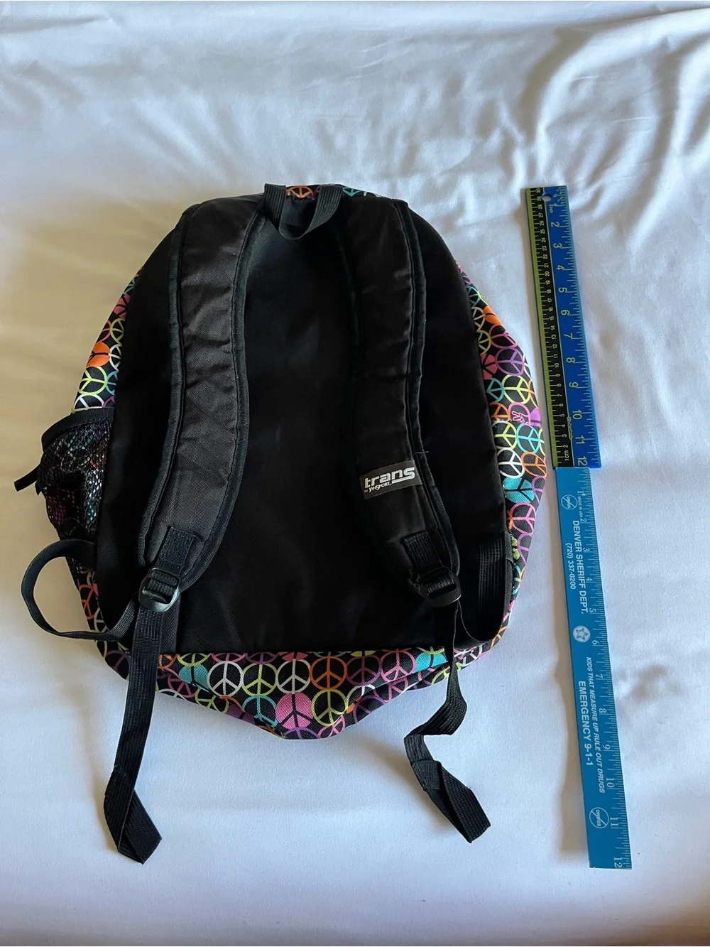 Trans by JanSport Multi-Color Peace Sign Backpack School Bag Organizer OS